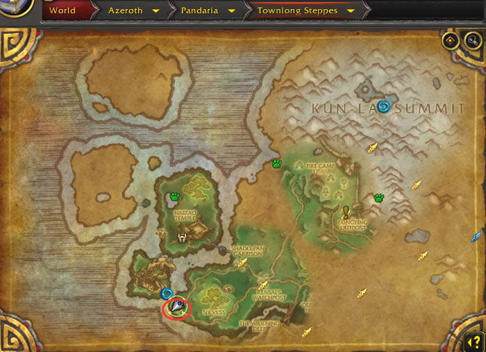 wow map Townlong Steppes