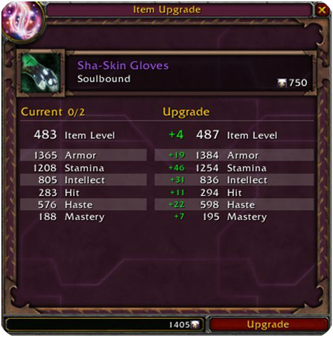WoW item upgrade level