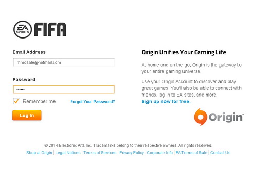 Login FIFA 14 Ultimate Team